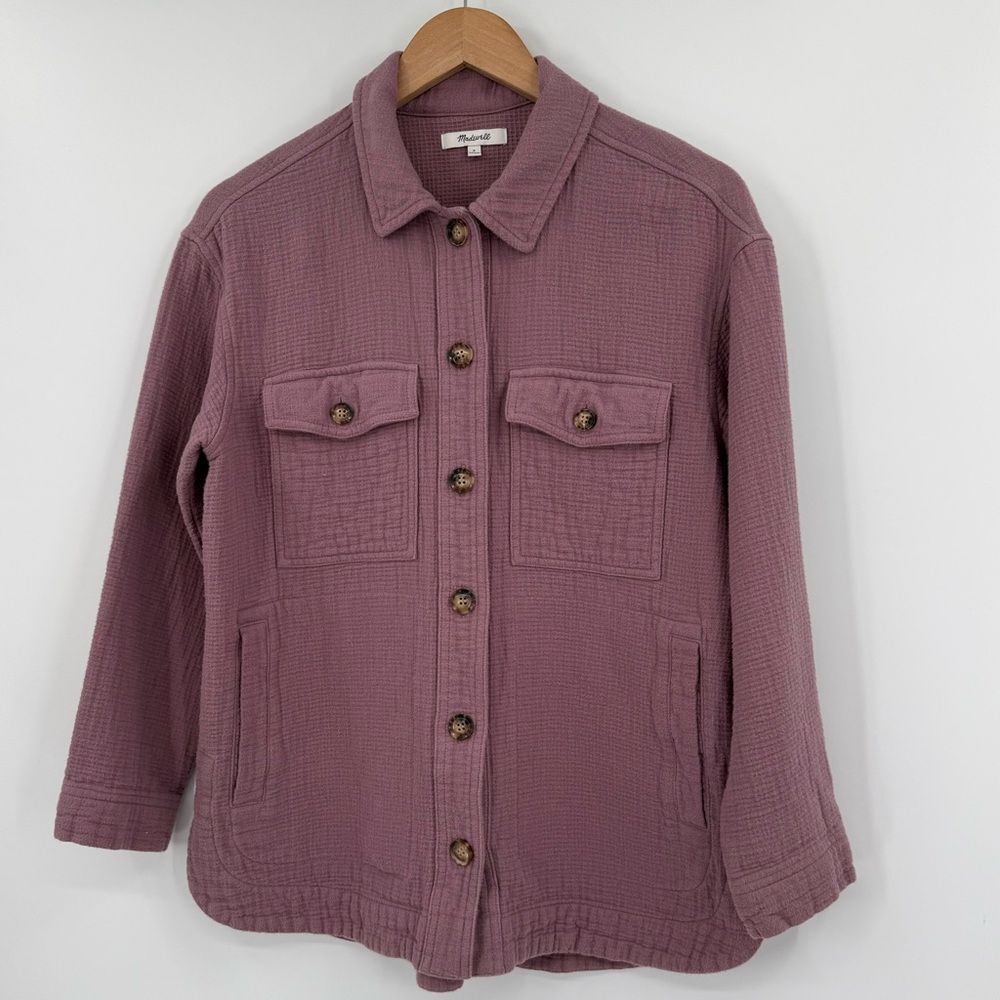 Madewell Waffleback Branner Shirt-Jacket in Faded Fig | Size Small